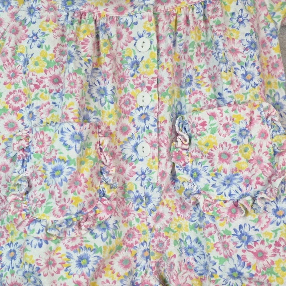 Vintage First Impressions Baby Girl Romper Ditsy Floral 3‐6MO Ruffle Pocket Snap